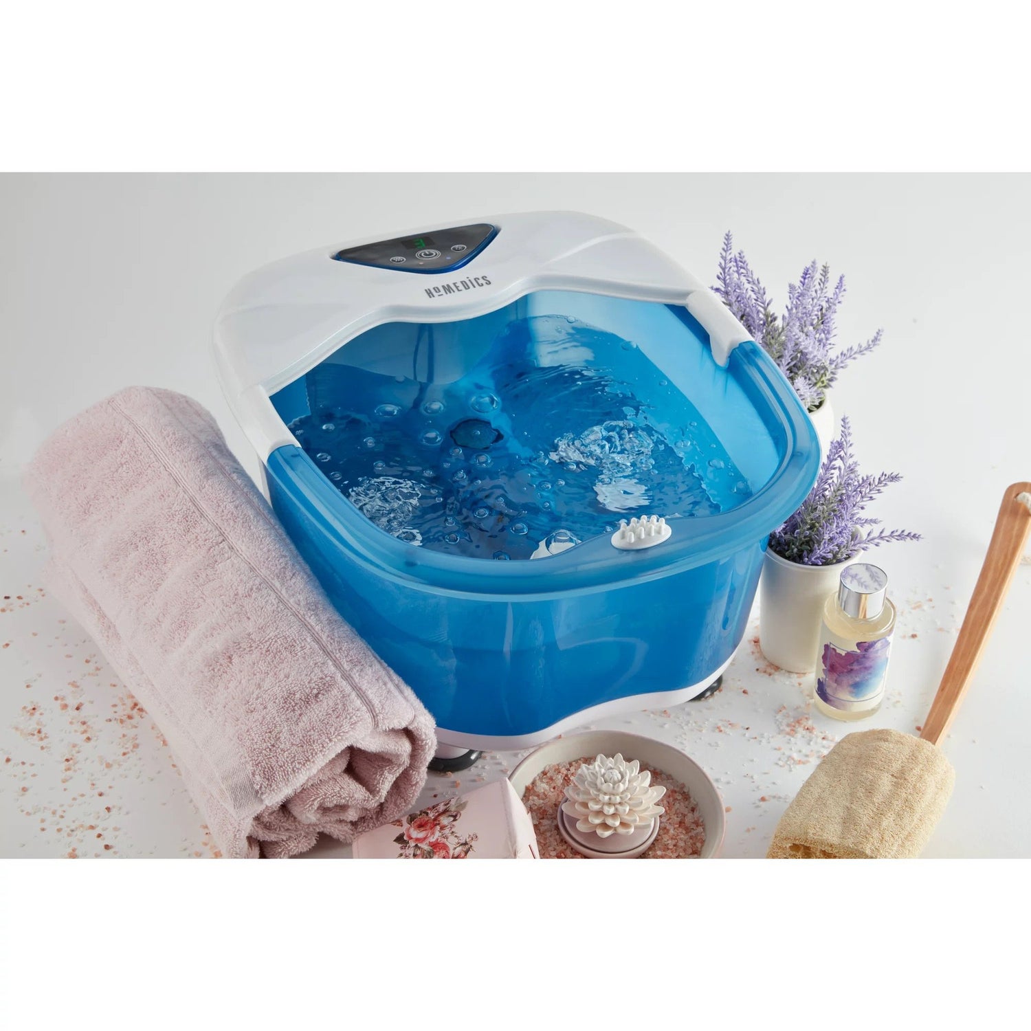 Foot Bath with Heat Boost HoMedics® Salt-N-Soak Pro Blue / White Plastic - BeHope