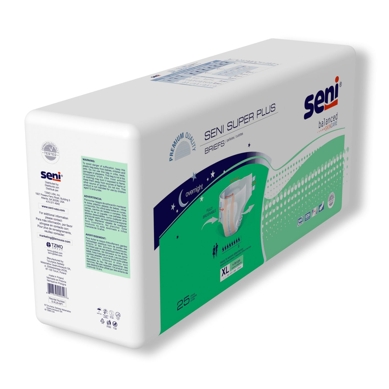 Unisex Adult Incontinence Brief Seni® Super Plus X-Large Disposable Heavy Absorbency - BeHope
