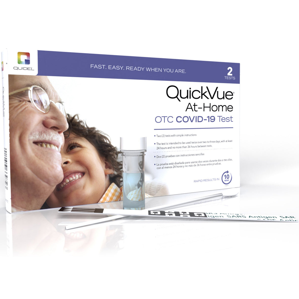 Respiratory Test Kit QuickVue® At-Home OTC COVID-19 Test 2 Tests CLIA Waived - BeHope