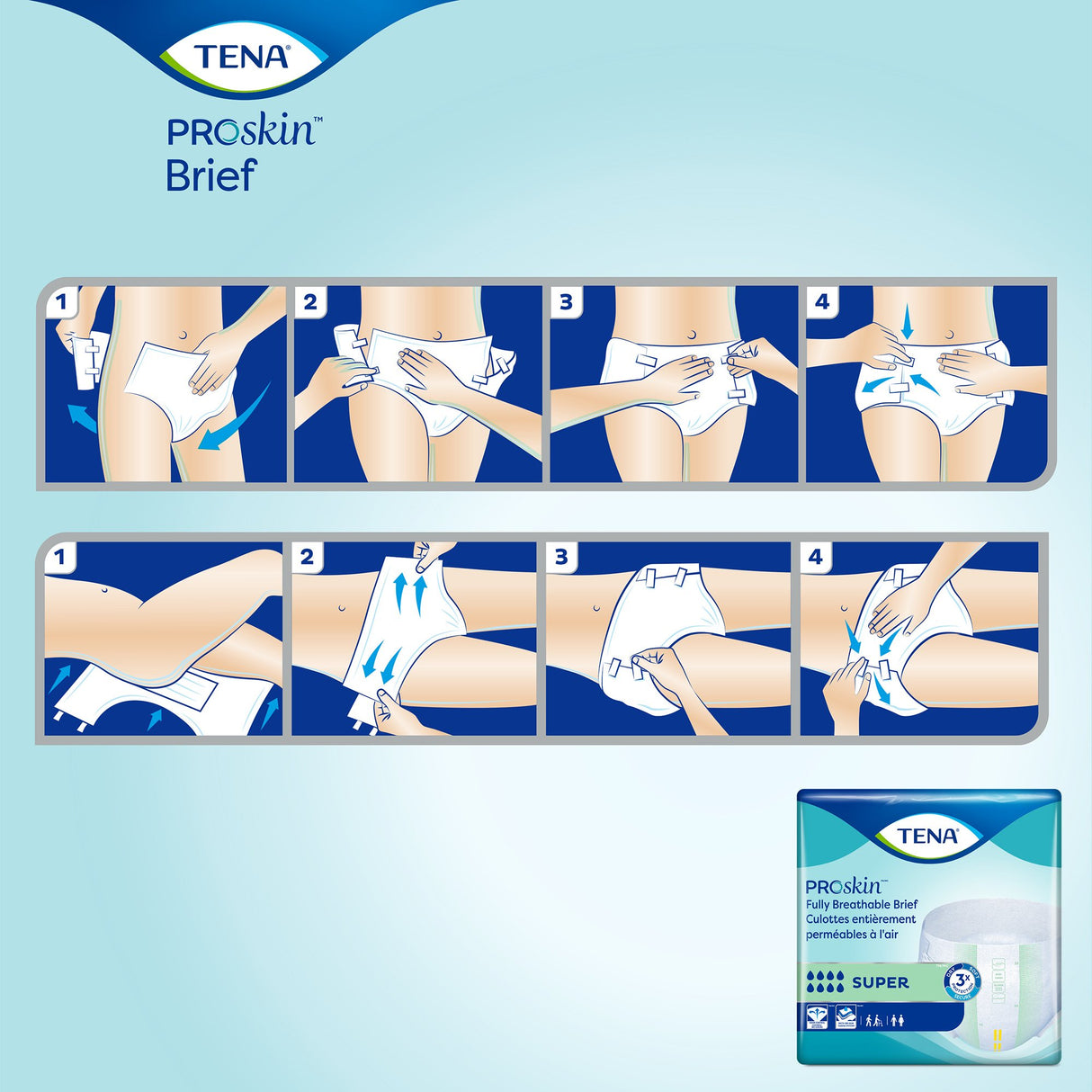 Unisex Adult Incontinence Brief TENA ProSkin™ Super X-Large Disposable Heavy Absorbency - BeHope