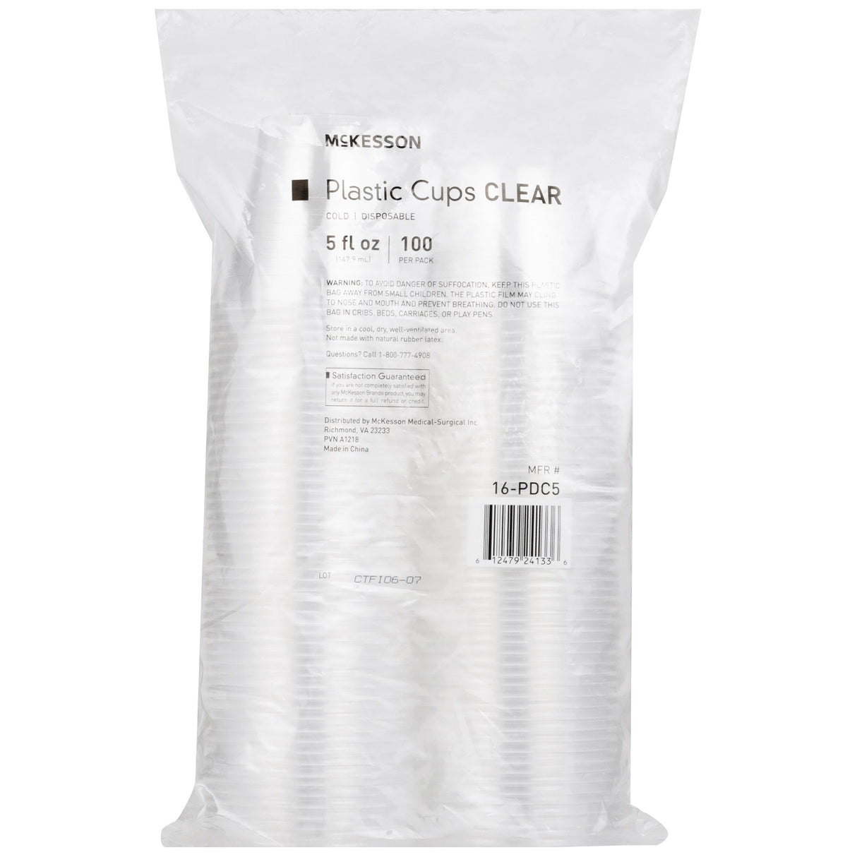 Drinking Cup McKesson 5 oz. Clear Polypropylene Disposable - BeHope