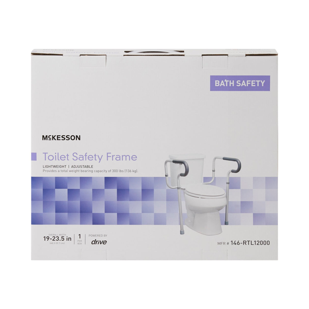 Toilet Safety Rail McKesson Gray Aluminum - BeHope