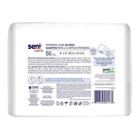Wash Mitt Seni Care 6 X 9 Inch White Disposable - BeHope