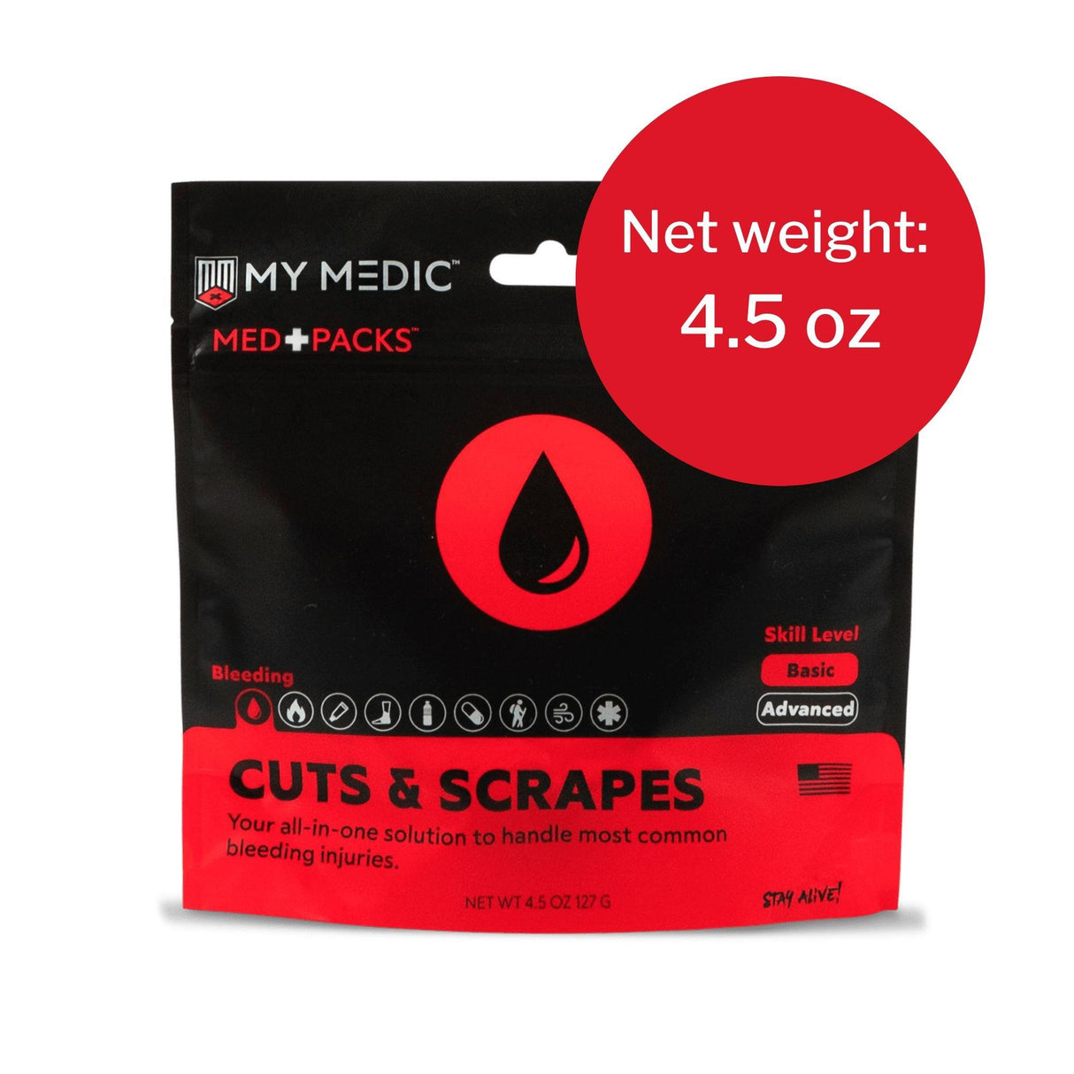 First Aid Kit My Medic™ MED PACKS Cuts and Scrapes Pouch - BeHope