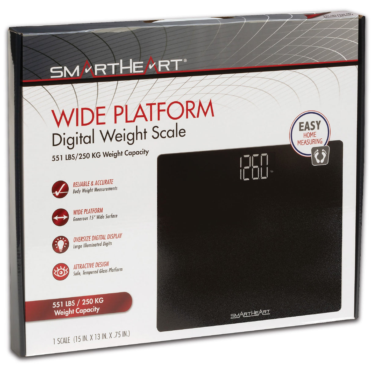 Floor Scale Veridian® Digital Display 438 lbs. / 199 kg Capacity Black Battery Operated - BeHope