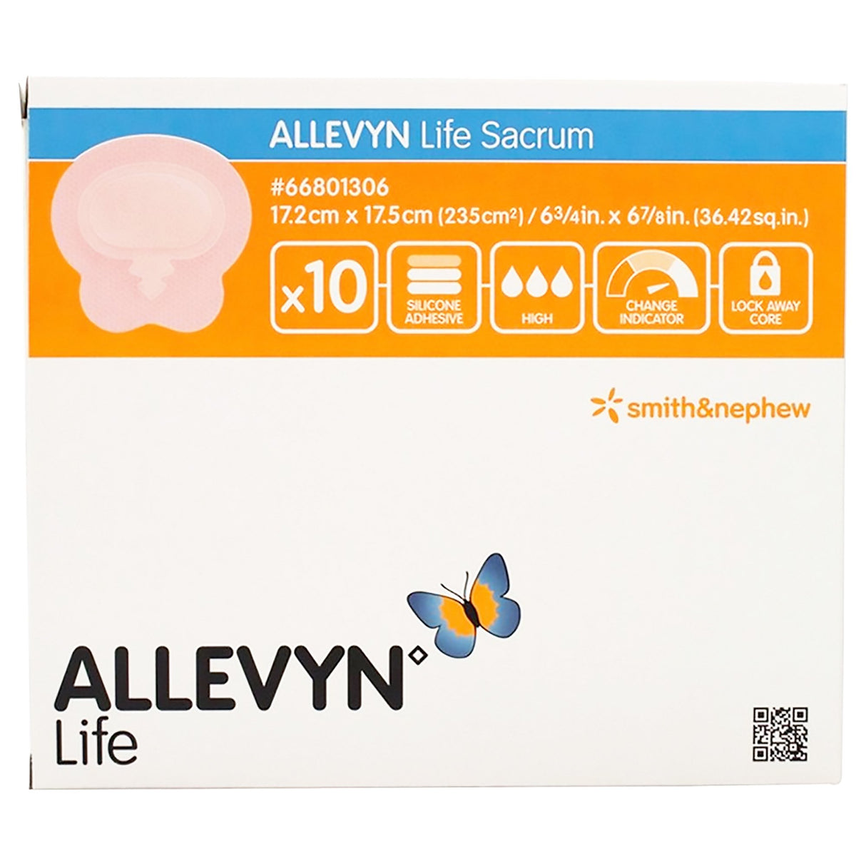 Foam Dressing Allevyn Life 6-3/4 X 6-7/8 Inch With Border Film Backing Silicone Gel Adhesive Sacral Sterile - BeHope