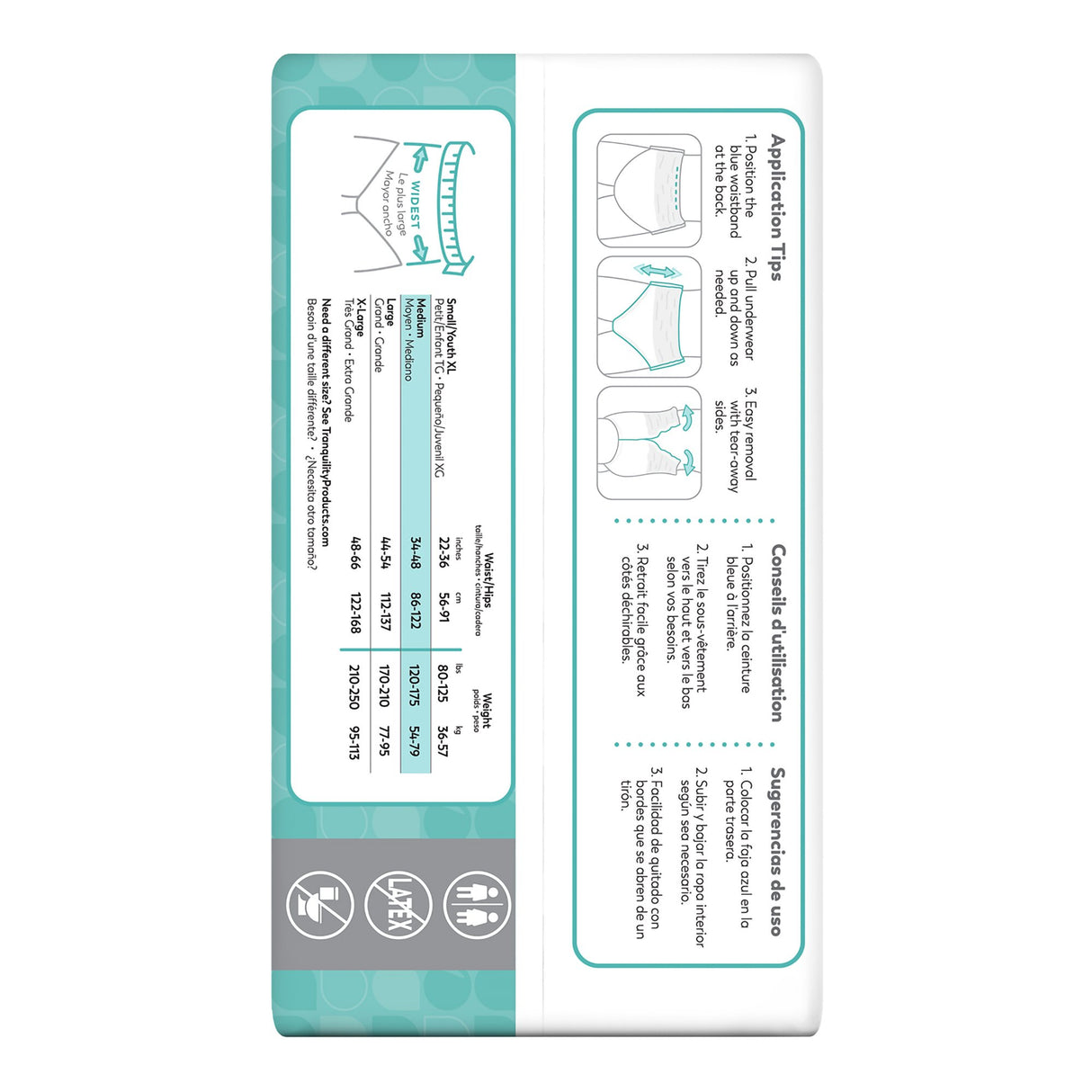 Unisex Adult Absorbent Underwear Tranquility® Essential Pull On with Tear Away Seams Medium Disposable Heavy Absorbency - BeHope