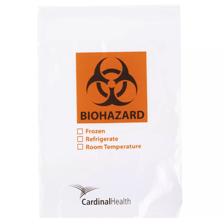 Specimen Transport Bag with Document Pouch 6 X 9 Inch Zip Closure Biohazard Symbol / Storage Instructions / Instructions for Use NonSterile - BeHope