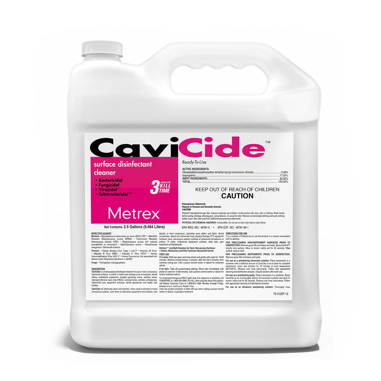 Surface Disinfectant Cleaner CaviCide™ Alcohol Based Manual Pour Liquid 2.5 gal. Jug Alcohol Scent NonSterile - BeHope