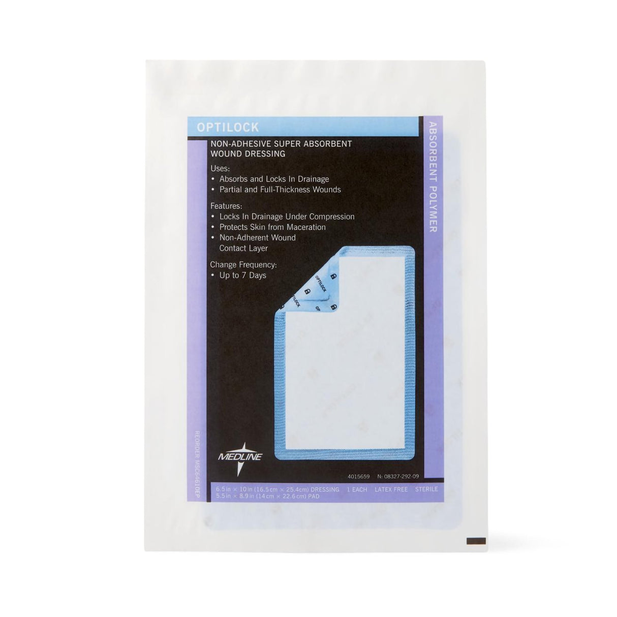 Super Absorbent Dressing OptiLock® 6-1/2 X 10 Inch Rectangle - BeHope