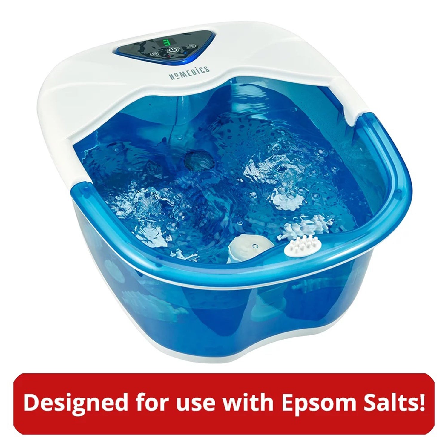Foot Bath with Heat Boost HoMedics® Salt-N-Soak Pro Blue / White Plastic - BeHope