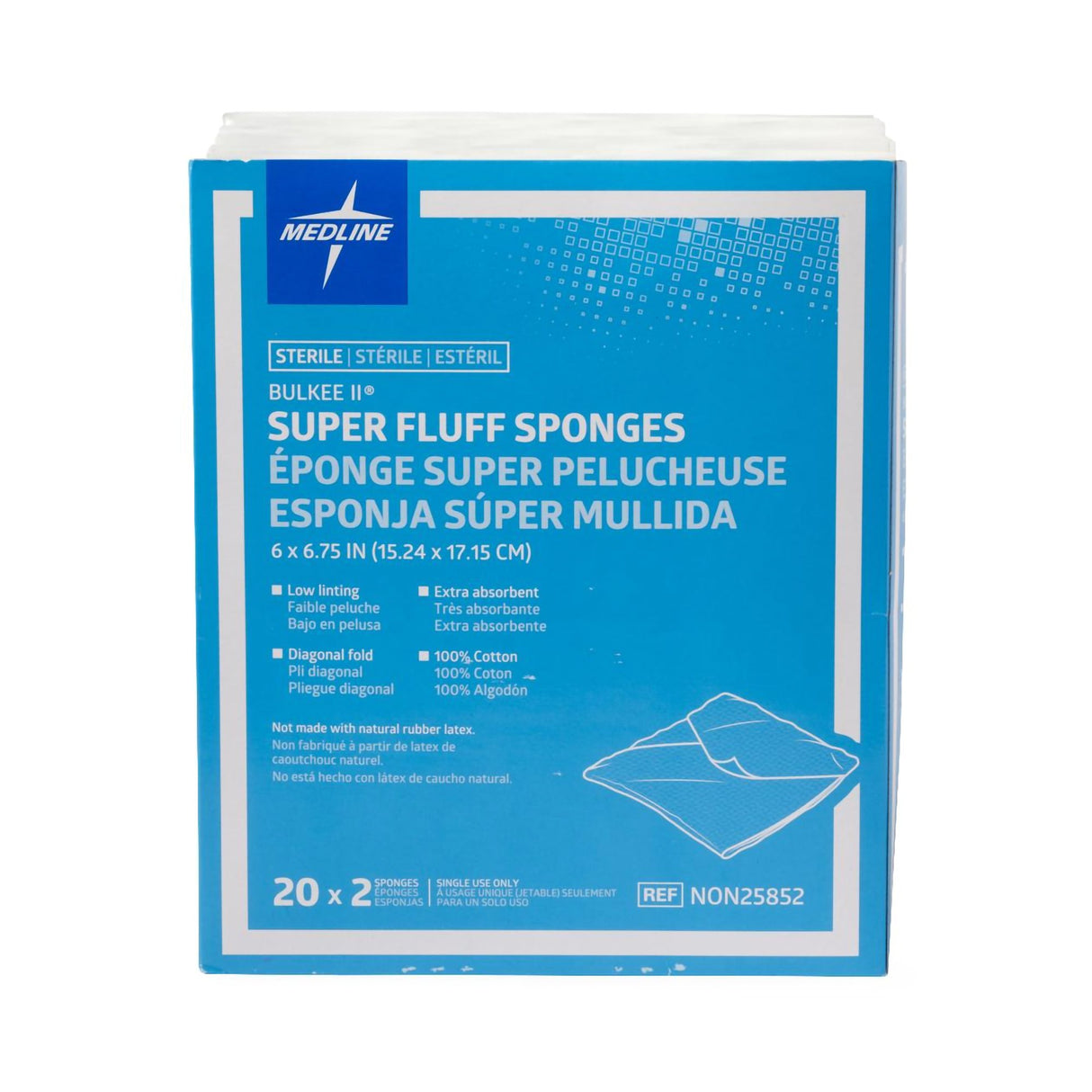 Fluff Dressing Bulkee II® 6 X 6-3/4 Inch 6-Ply Sterile 2 per Pack - BeHope