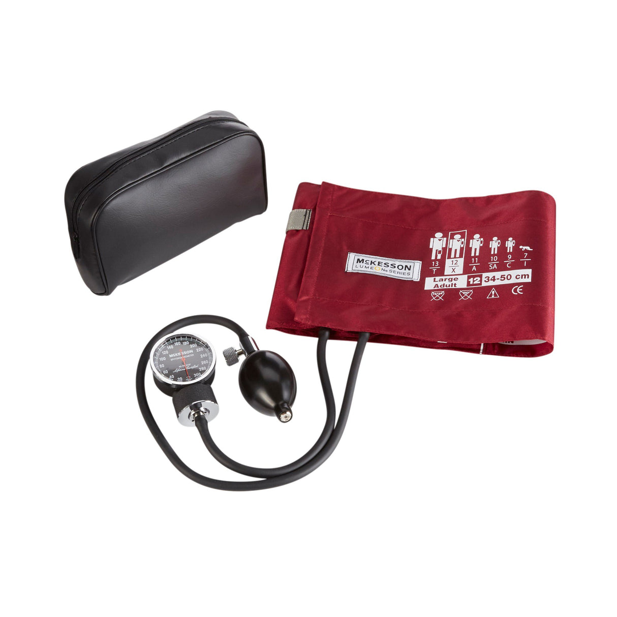 Aneroid Sphygmomanometer Unit McKesson LUMEON™ Large Adult Cuff Nylon Cuff 34 - 50 cm Pocket Aneroid - BeHope
