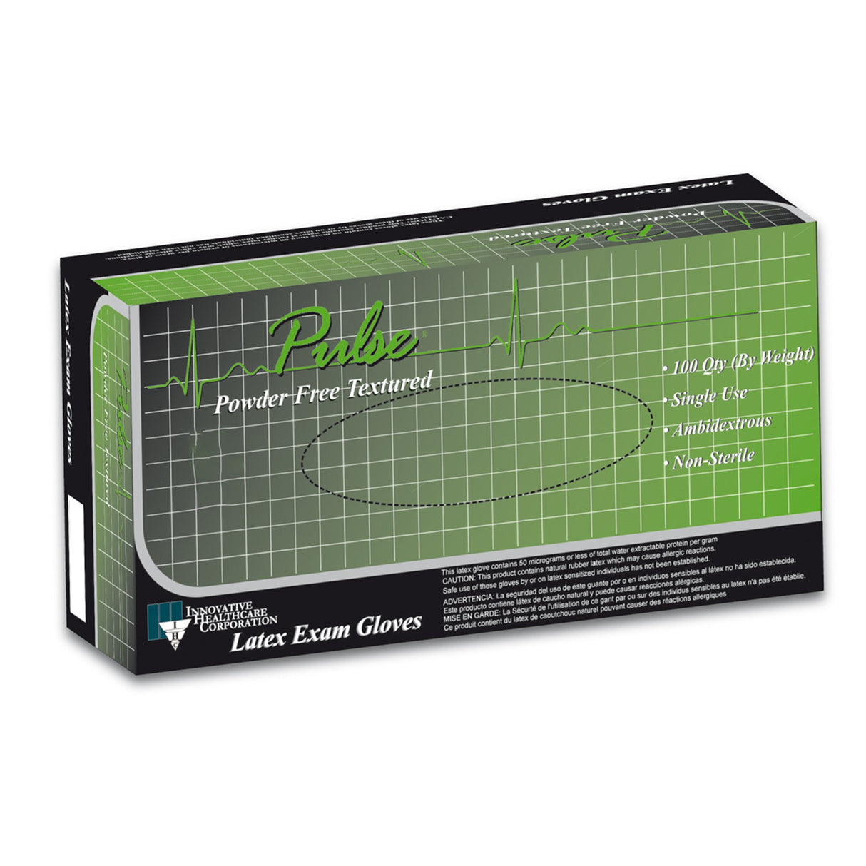 Exam Glove Pulse 151 Series Medium NonSterile Latex Standard Cuff Length Fully Textured White Not Rated - BeHope