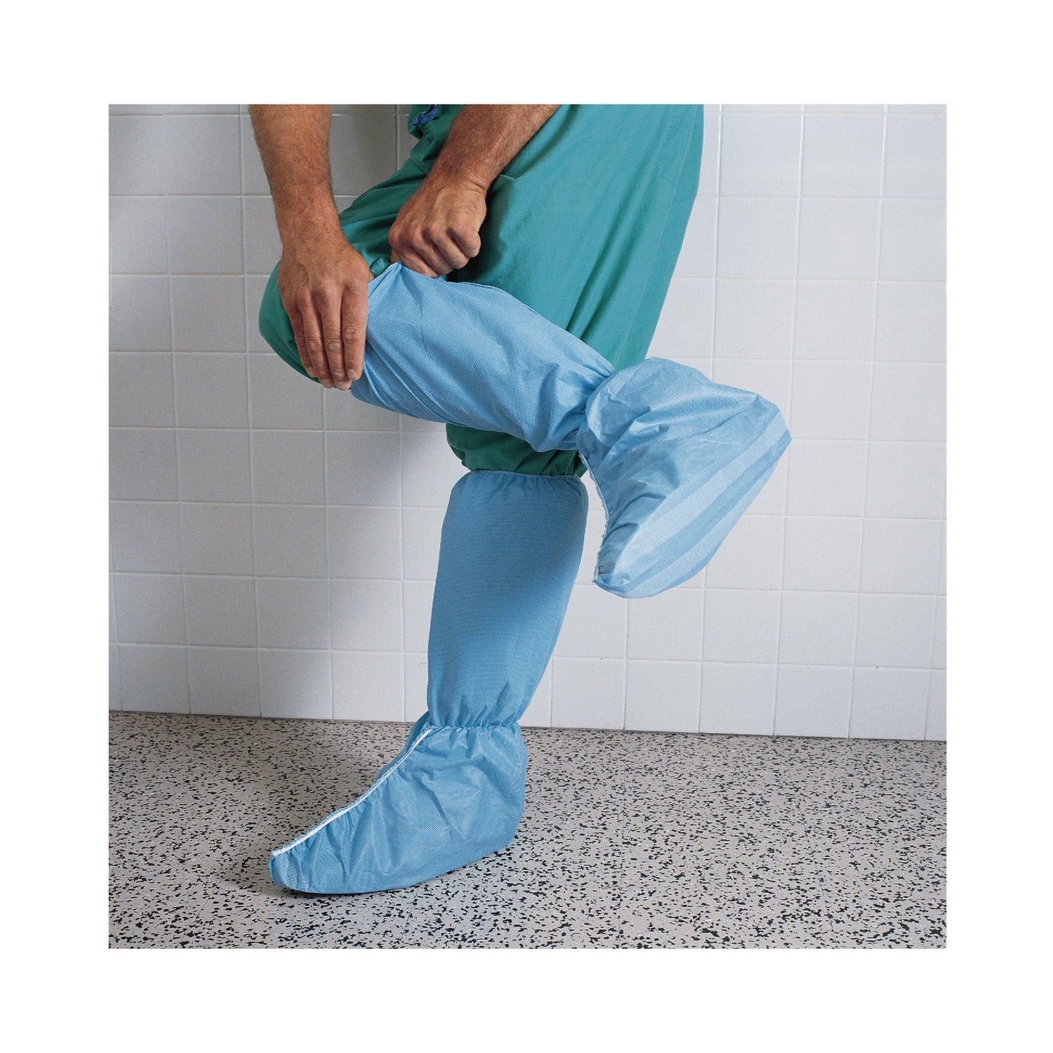 Boot Cover Hi Guard® One Size Fits Most Knee High Nonskid Sole Blue NonSterile - BeHope