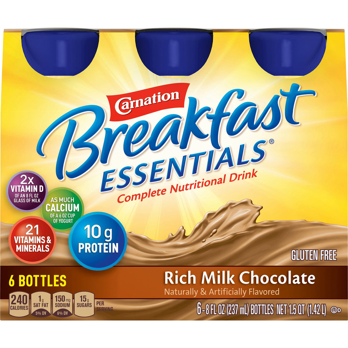 Oral Supplement Carnation Breakfast Essentials® Rich Milk Chocolate Flavor Liquid 8 oz. Bottle - BeHope