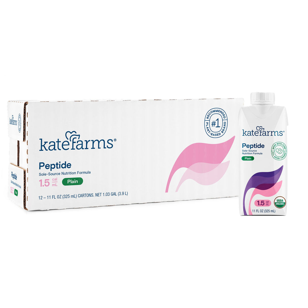 Oral Supplement Kate Farms Peptide 1.5 Plain Flavor Liquid 11 oz. Carton - BeHope