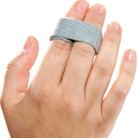 Finger Wrap Splint 3pp Buddy Loops Adult One Size Fits Most Hook and Loop Strap Closure Finger Gray - BeHope