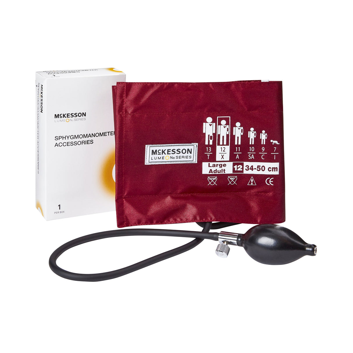 Reusable Blood Pressure Cuff and Bulb McKesson LUMEON™ 34 to 50 cm Arm Nylon Cuff Large Adult Cuff - BeHope