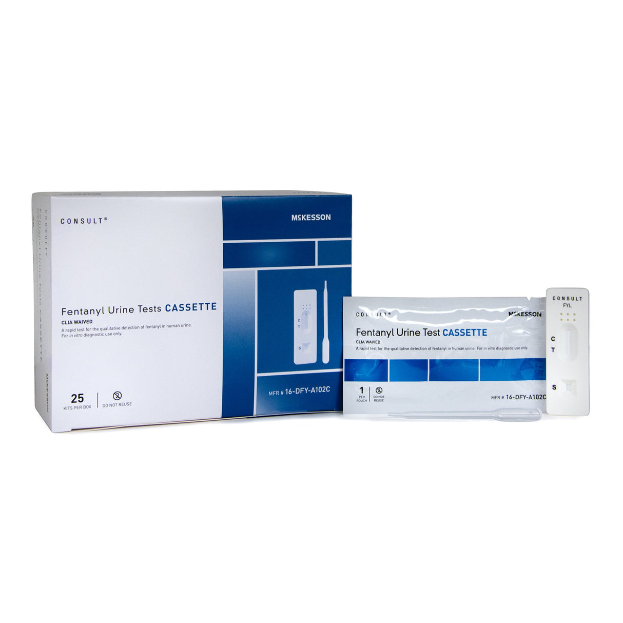 Drugs of Abuse Test Kit McKesson Consult™ Fentanyl 25 Tests CLIA Waived - BeHope