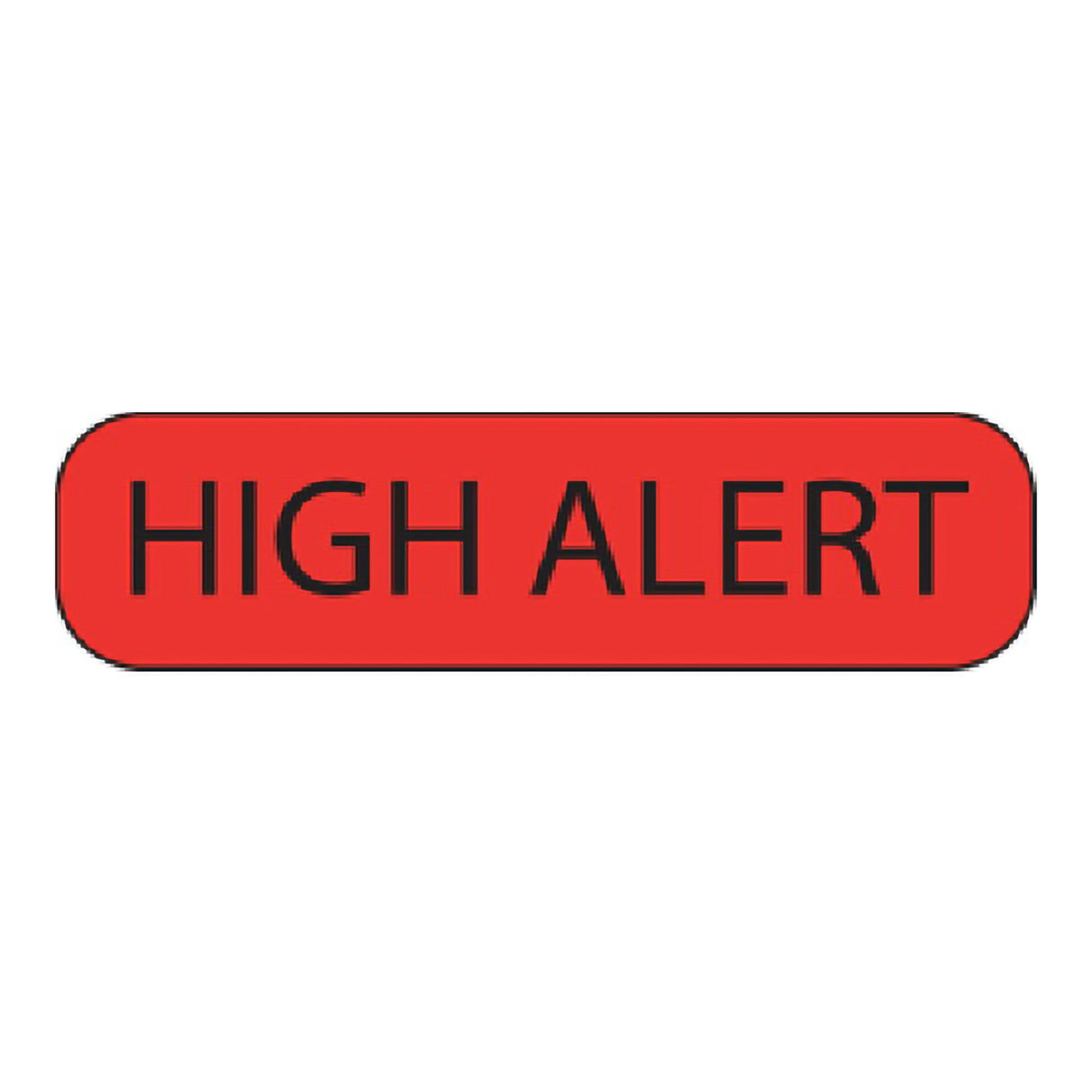Pre-Printed Label MedVision® Caution Label Red Paper High Alert Black Alert Label 3/8 X 1-7/16 Inch - BeHope