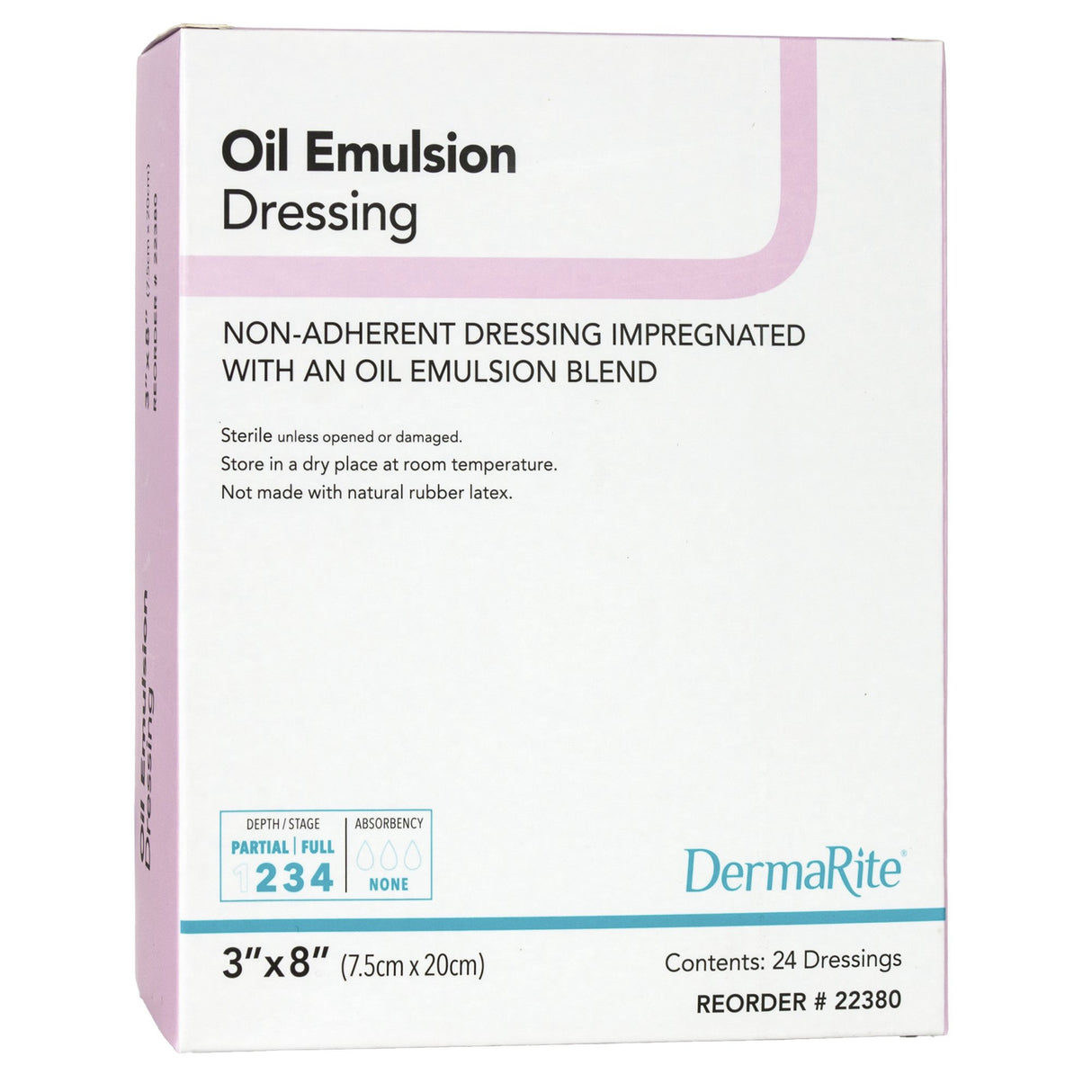 Oil Emulsion Impregnated Dressing DermaRite® Rectangle 3 X 8 Inch Sterile - BeHope