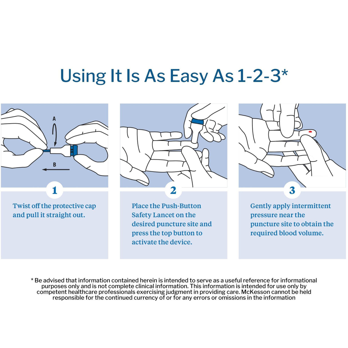Safety Lancet McKesson 23 Gauge Retractable Push Button Activation Finger - BeHope