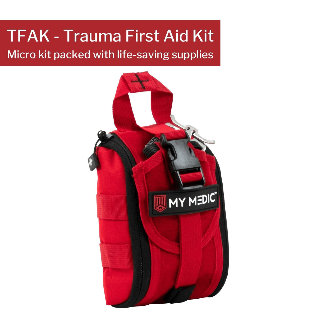 Trauma First Aid Kit My Medic™ TFAK Red Nylon Bag - BeHope