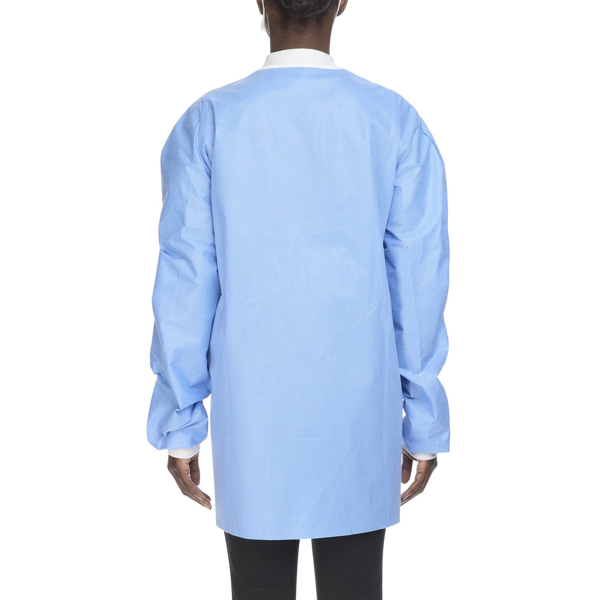 Lab Jacket Blue X-Large Hip Length 3-Layer SMS Disposable - BeHope