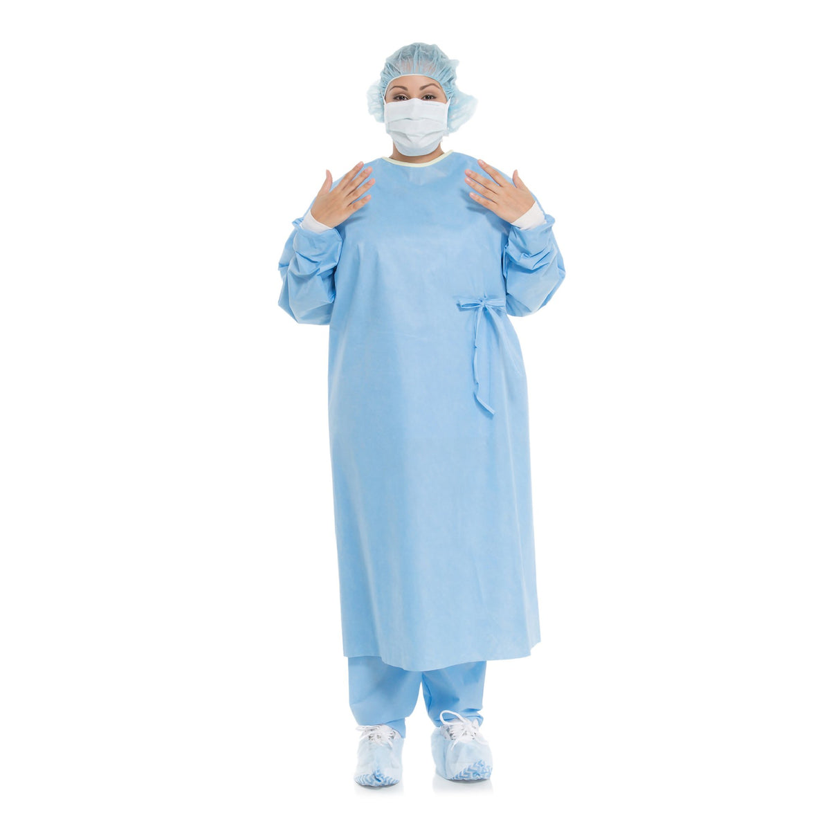 Non-Reinforced Surgical Gown with Towel Evolution 4 X-Large Blue Sterile Disposable - BeHope