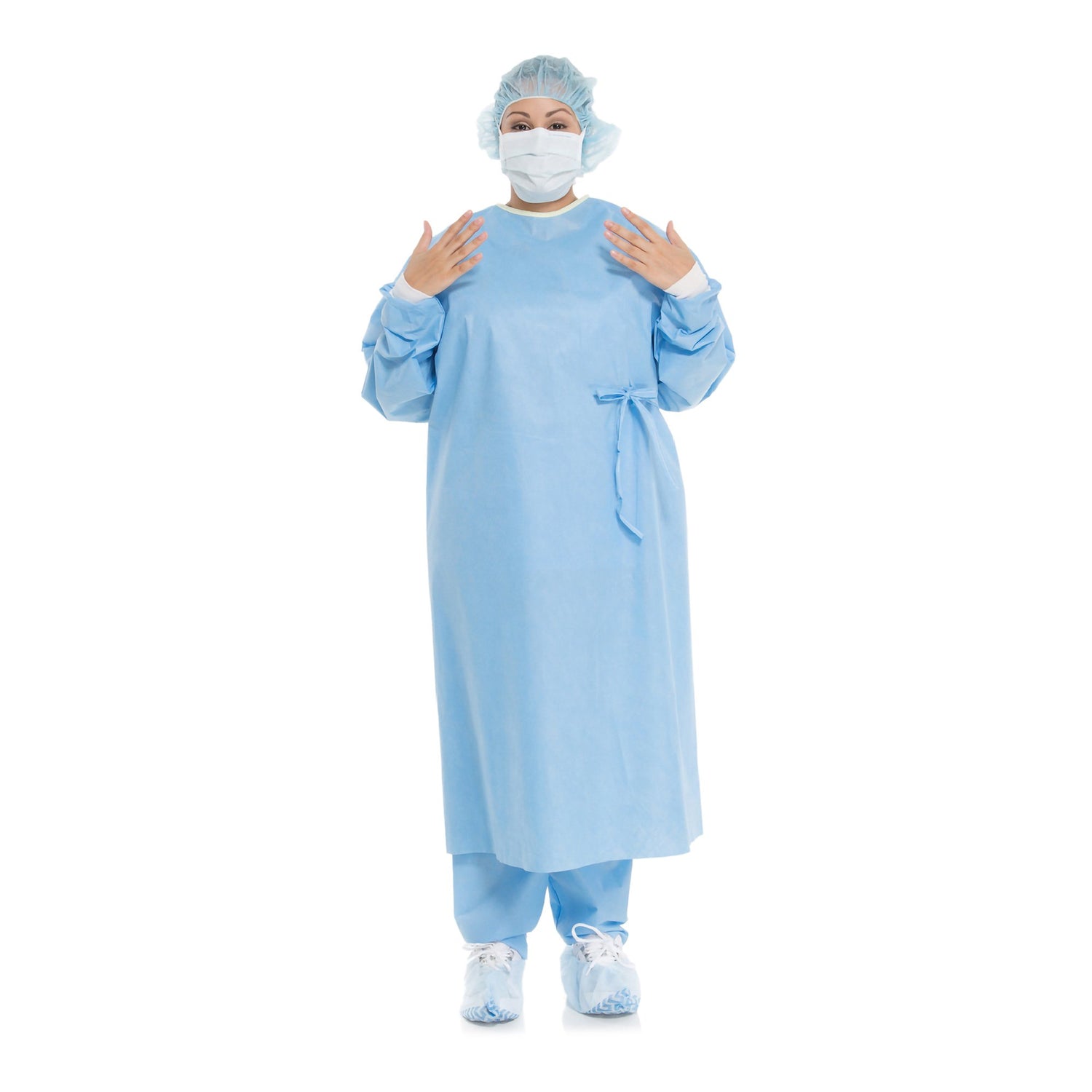 Non-Reinforced Surgical Gown with Towel Evolution 4 X-Large Blue Sterile Disposable - BeHope