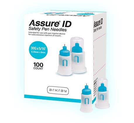 Safety Insulin Pen Needle Assure® ID 30 Gauge 8 mm Length Automatic Safety Without Back-End Shield - BeHope