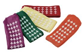 Risk Management Slipper Socks Posey® Unisex Adult One Size Fits Most Double Tread Single Patient Use Yellow - BeHope