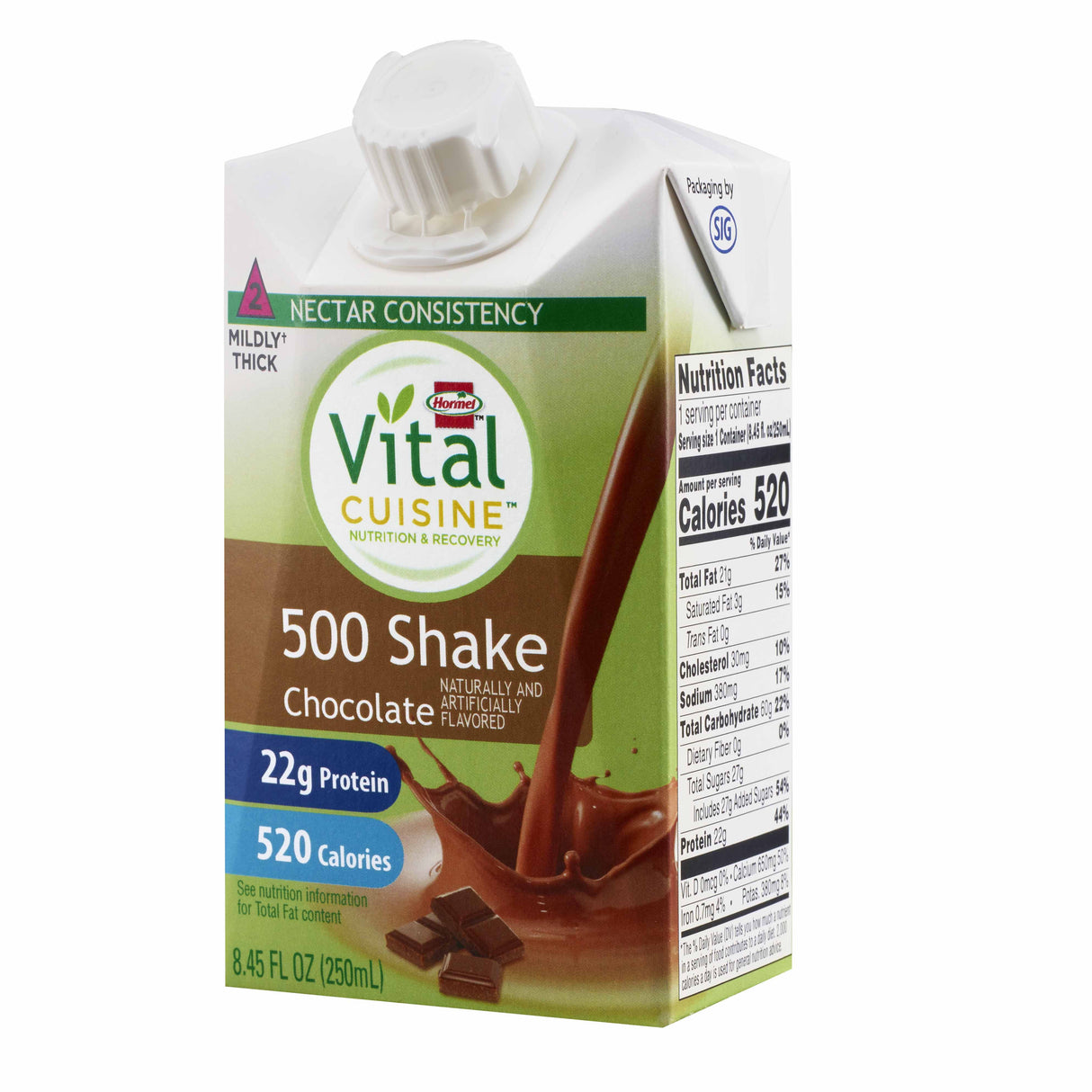 Oral Supplement Hormel Vital Cuisine® 500 Shakes Chocolate Flavor Liquid 8.45 oz. Carton - BeHope