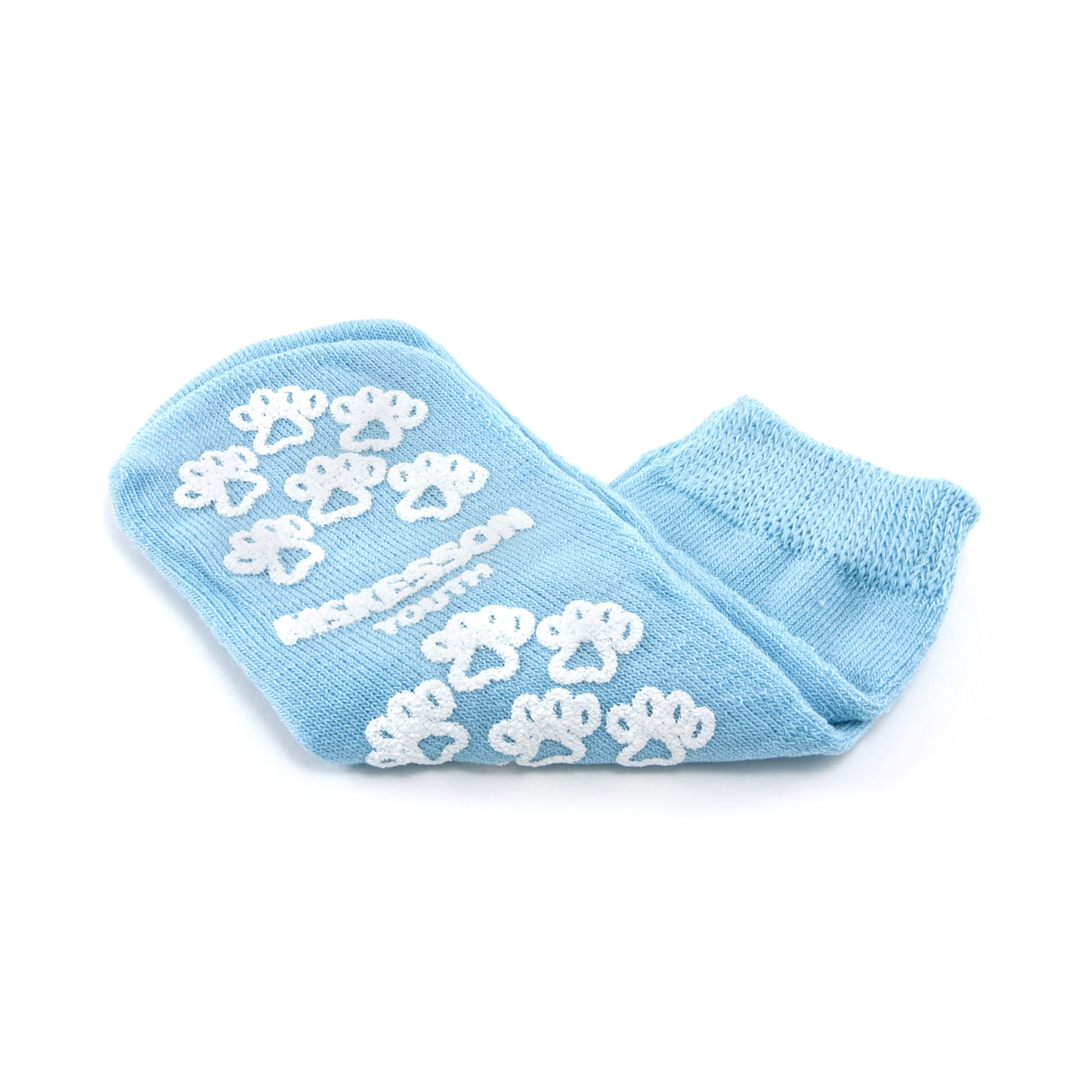 Slipper Socks McKesson Terries™ Unisex Child Double Tread Single Patient Use Light Blue - BeHope