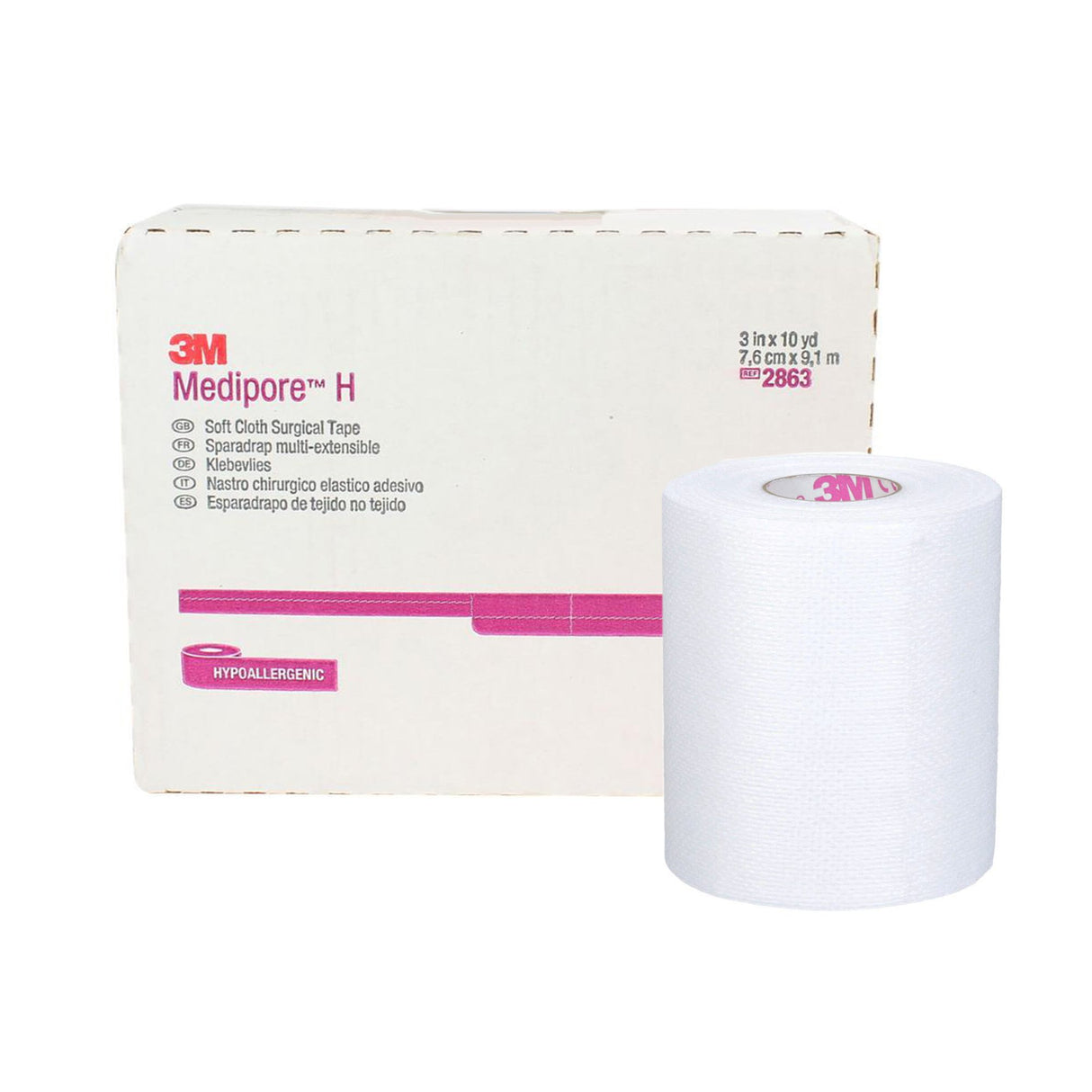 Perforated Medical Tape 3M™ Medipore™ H White 3 Inch X 10 Yard Soft Cloth NonSterile - BeHope
