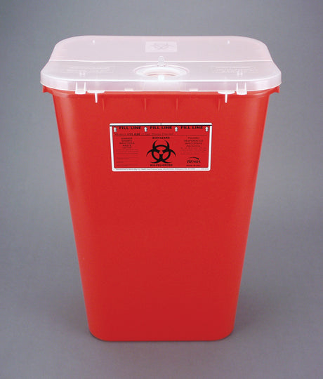 Sharps Container Bemis™ Sentinel Red Base 22-1/2 H X 16-1/2 L X 11-13/16 W Inch Horizontal / Vertical Entry 11 Gallon - BeHope
