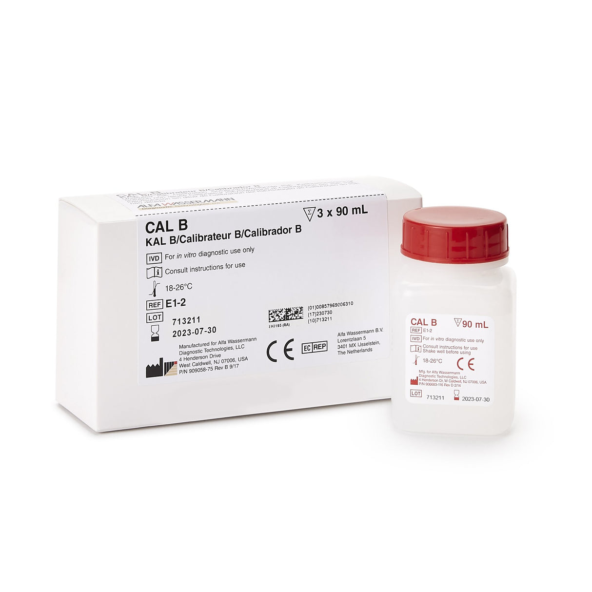 ISE Calibrator B ACE® 3 X 90 mL For ACE Analyzers - BeHope