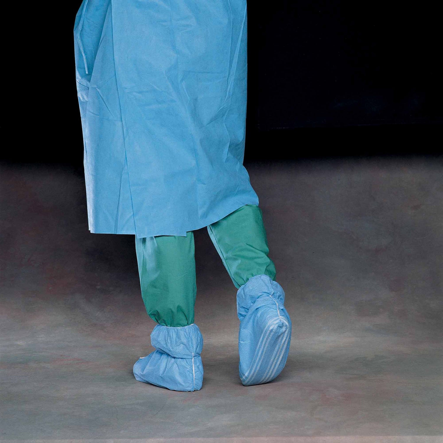 Shoe Cover Ankle Guard® One Size Fits Most Ankle High Nonskid Sole Blue NonSterile - BeHope