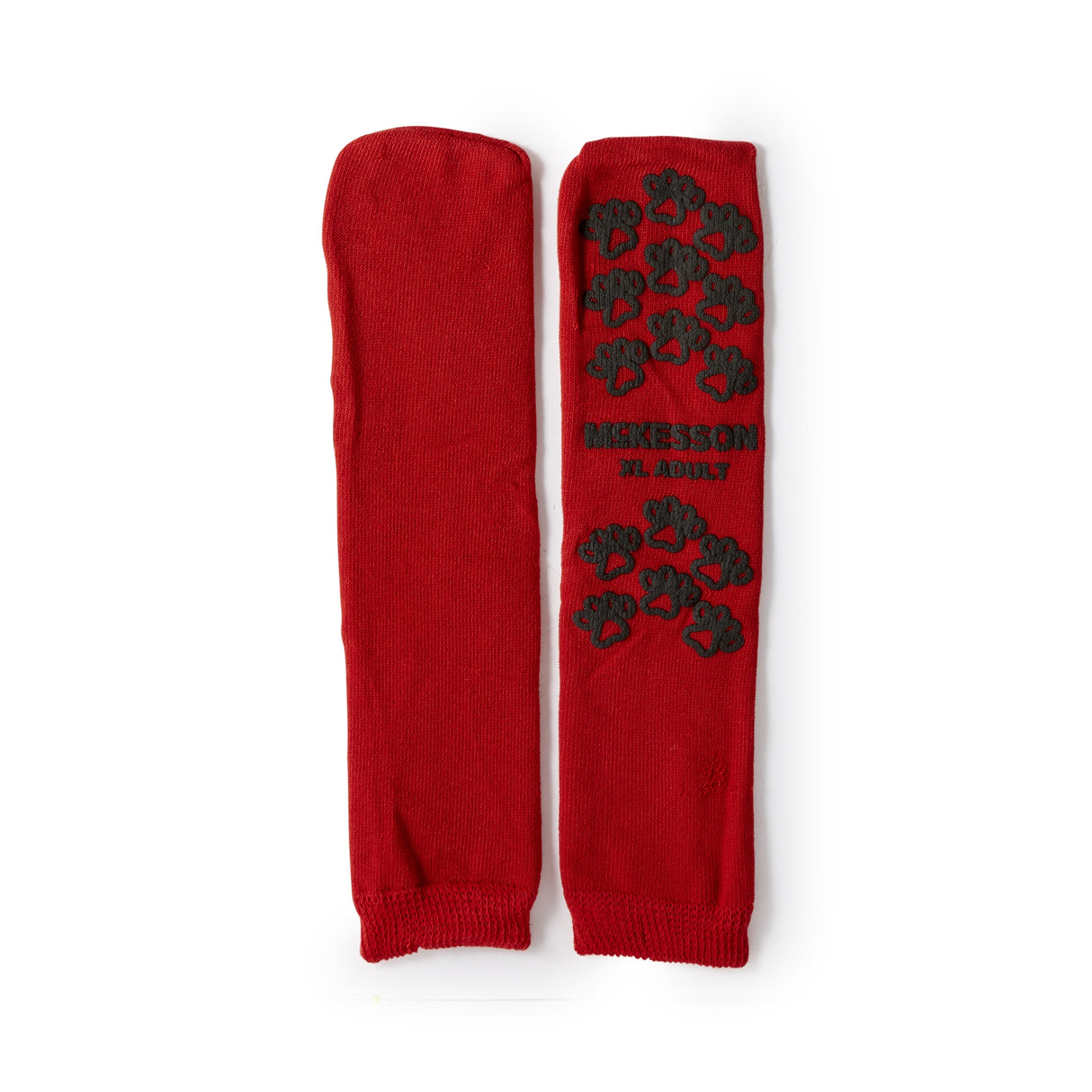 Slipper Socks McKesson Terries™ Unisex Adult X-Large Single Tread Single Patient Use Red - BeHope