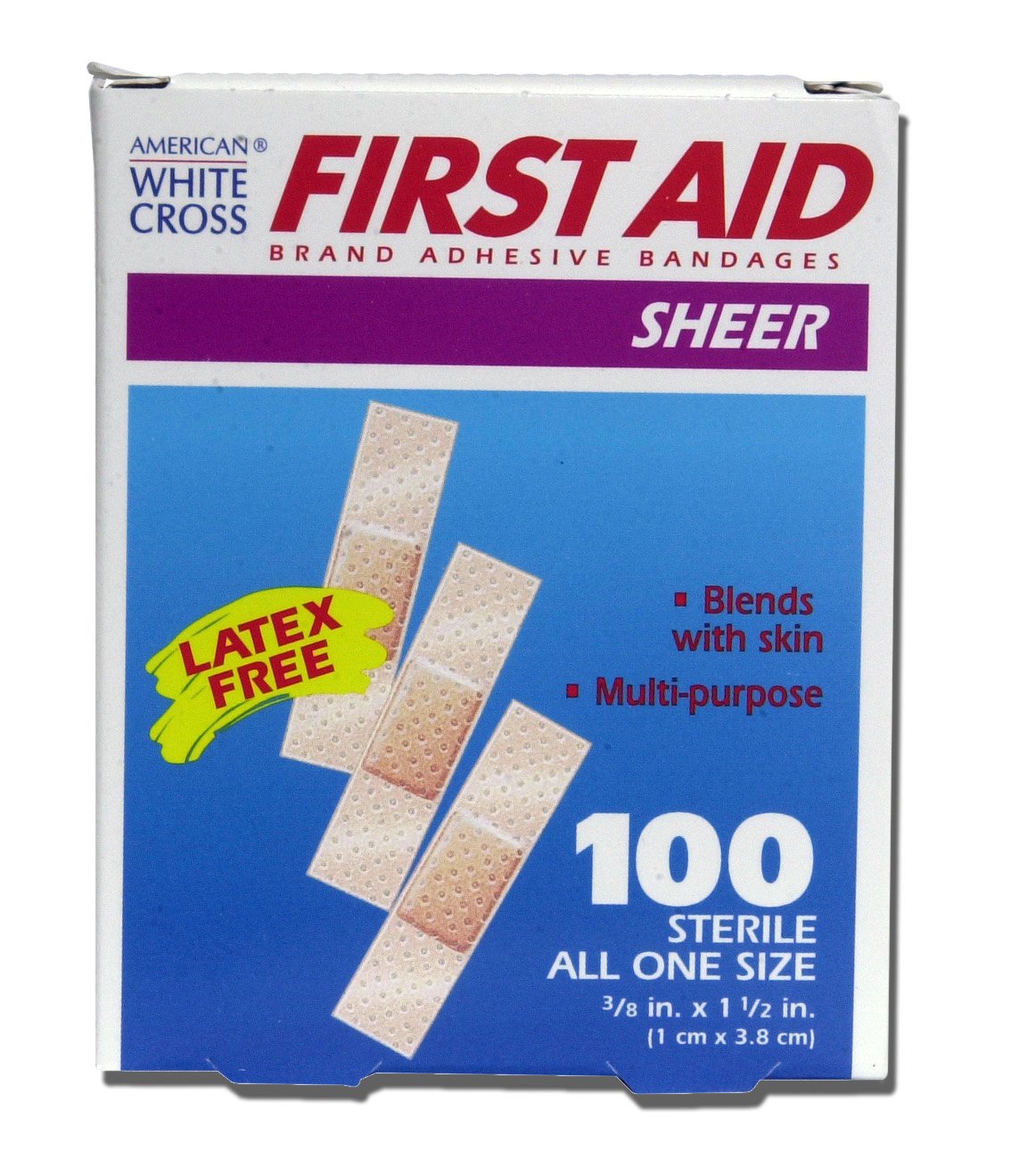 Adhesive Strip American White Cross® First Aid Plastic Tan 3/8 X 1-1/2 Inch Sterile - BeHope