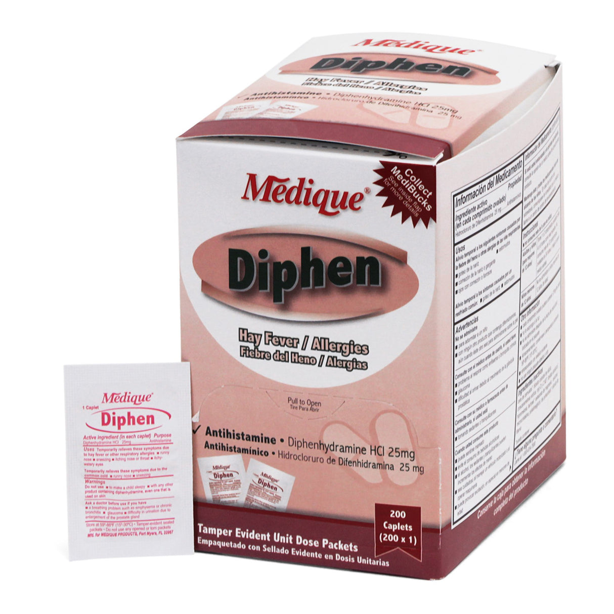 Allergy Relief Diphen 25 mg Strength Tablet 200 per Box - BeHope