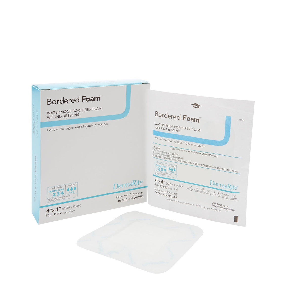 Foam Dressing BorderedFoam® 4 X 4 Inch With Border Waterproof Backing Nonacrylic Adhesive Square Sterile - BeHope