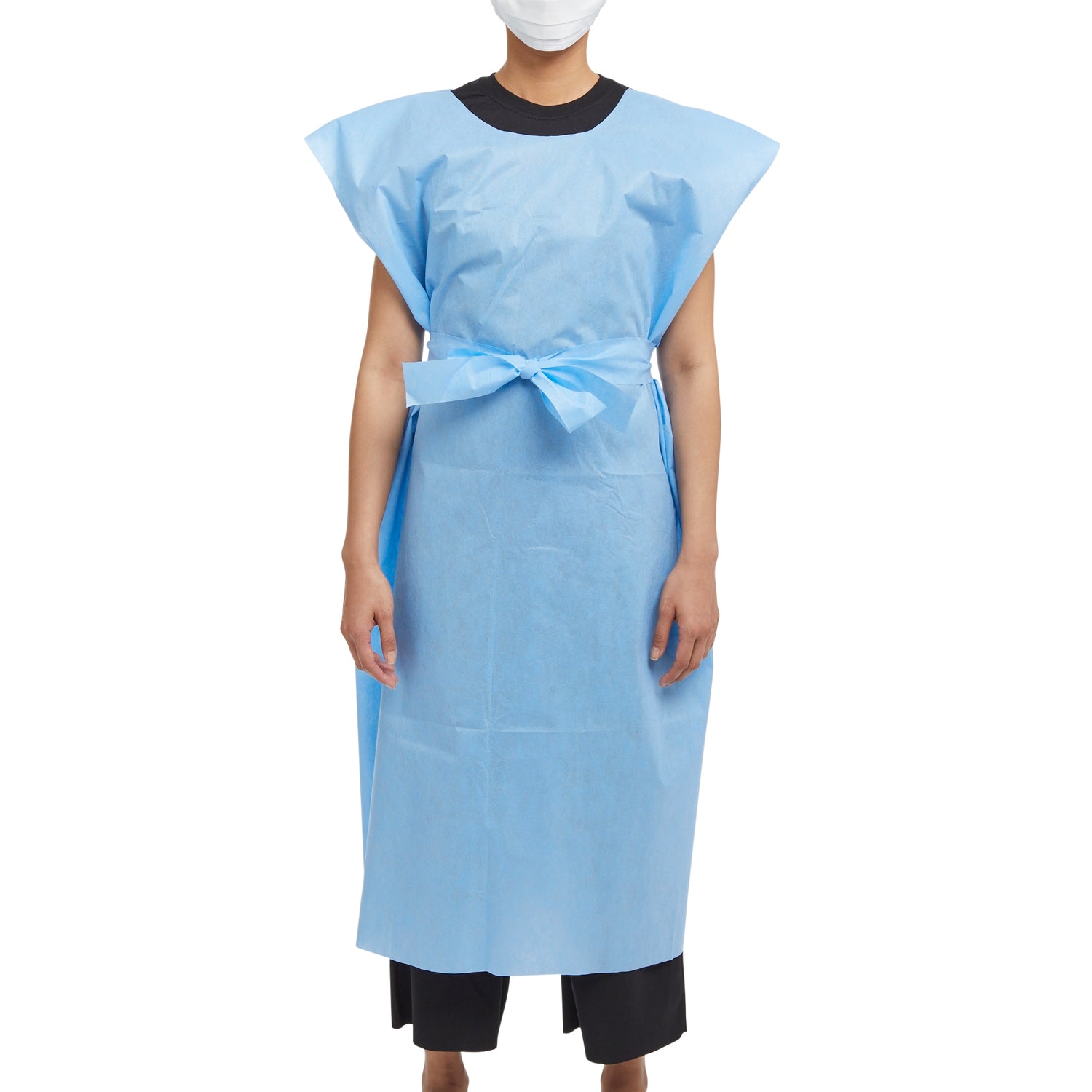 Patient Exam Gown X-Large Blue Disposable - BeHope