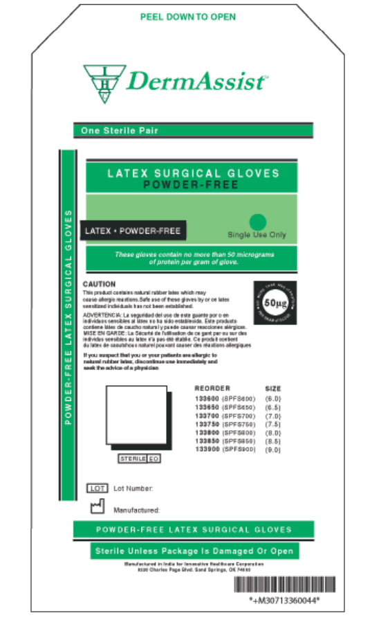 Surgical Glove DermAssist® Size 6.5 Sterile Latex Standard Cuff Length Smooth Ivory Not Chemo Approved - BeHope