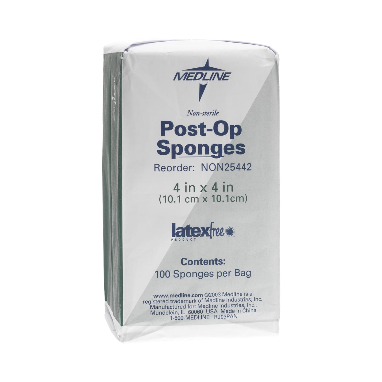 Cellulose Filled Nonwoven Sponge Medline Post Op 4 X 4 Inch NonSterile 100 per Pack - BeHope
