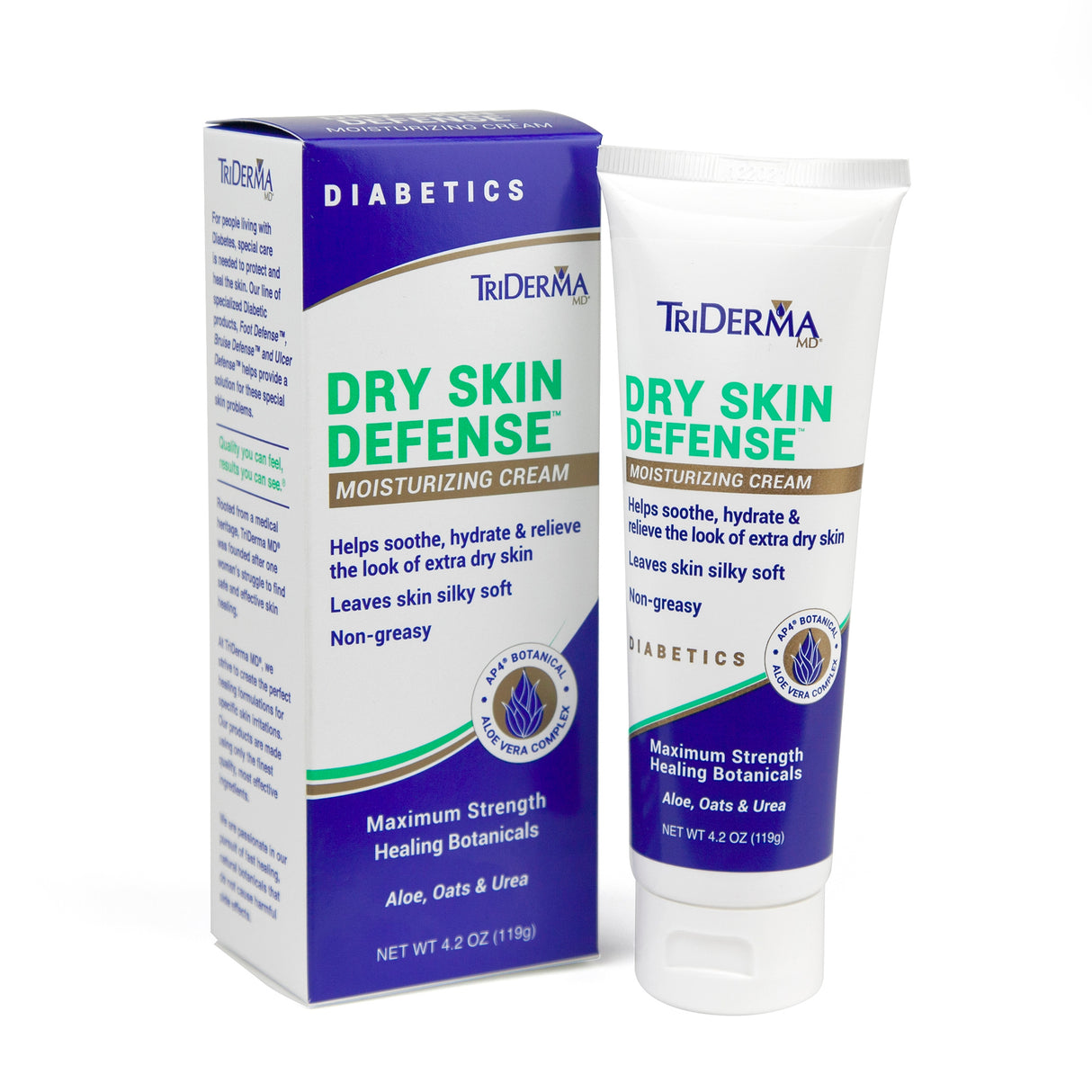 Hand and Body Moisturizer TriDerma® MD Diabetic Dry Skin Defense™ 4.2 oz. Tube Unscented Cream - BeHope
