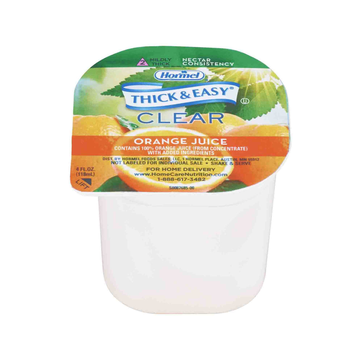 Thickened Beverage Thick & Easy® 4 oz. Portion Cup Orange Flavor Liquid IDDSI Level 2 Mildly Thick - BeHope