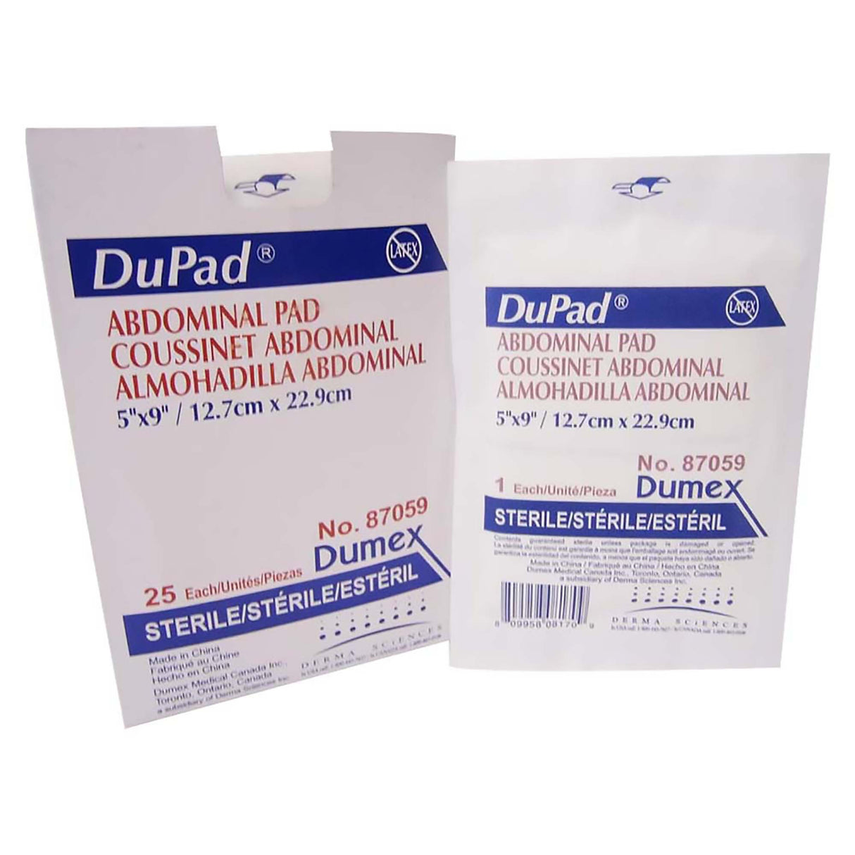 Abdominal Pad DuPad® 5 X 9 Inch 1-Ply Sterile 1 per Pack - BeHope