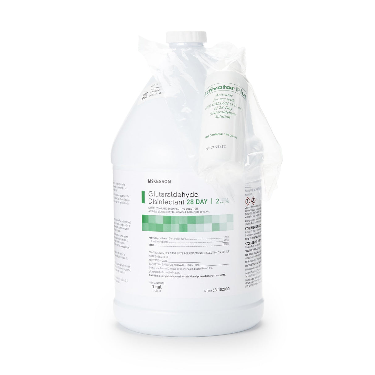 Glutaraldehyde High-Level Disinfectant McKesson 28 Day Activation Required Liquid 1 gal. Jug Reusable - BeHope